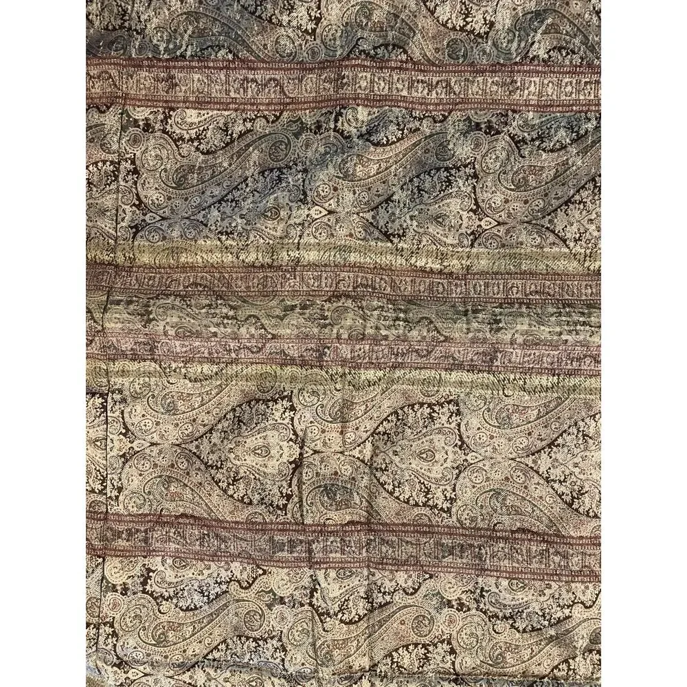 2x Croscill Tangier Pillow Sham Paisley Burgundy Brown Gold & Queen Dust Ruffle